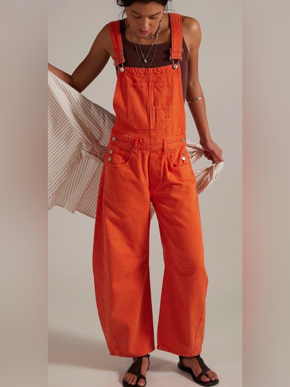Free People We the Free Good Luck Barrel Overalls - Picture 2 of 16